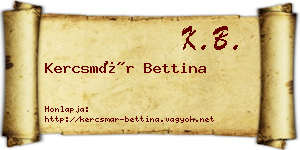Kercsmár Bettina névjegykártya